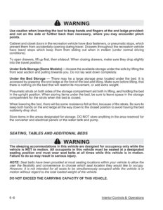 2007 Thor Hurricane Owner's Manual Brochure page 73