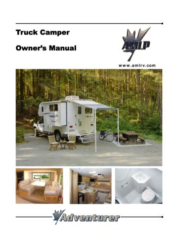 2008 ALP Adventurer Truck Campers Owner's Manual