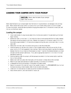 2008 ALP Adventurer Truck Campers Owner's Manual page 18