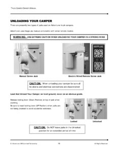 2008 ALP Adventurer Truck Campers Owner's Manual page 20