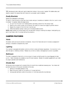 2008 ALP Adventurer Truck Campers Owner's Manual page 22