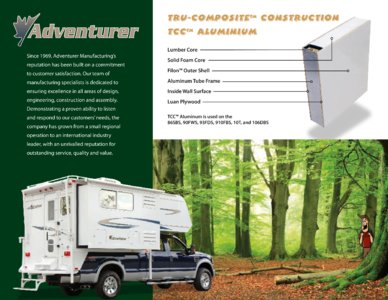 2008 ALP Adventurer Truck Campers Brochure page 2