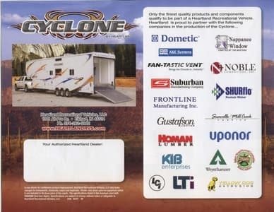 2008 Heartland Cyclone Brochure page 8