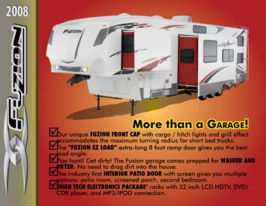 2008 Keystone RV Fuzion Brochure page 1