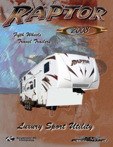 2008 Keystone RV Raptor Brochure page 1