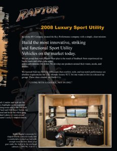 2008 Keystone RV Raptor Brochure page 5