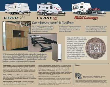 2008 KZ RV Coyote Brochure page 12