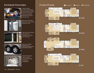 2008 KZ RV Escalade Brochure page 10