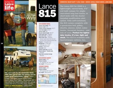 2008 Lance Truck Campers Brochure page 16