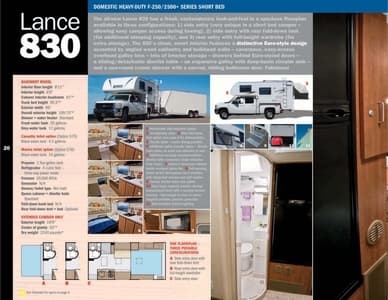 2008 Lance Truck Campers Brochure page 20