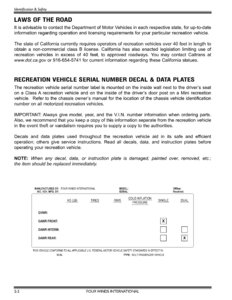 2008 Thor Hurricane Owner's Manual Brochure page 21