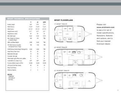 2009 Airstream Sport Brochure page 3