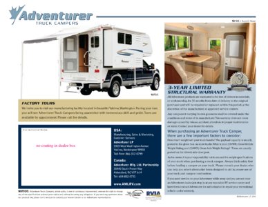 2009 ALP Adventurer Truck Campers Brochure page 8