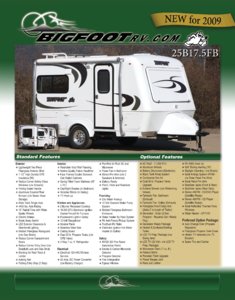 2009 Bigfoot 25B17 5FB Brochure page 1