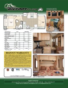 2009 Bigfoot 30MH28TE Brochure page 2