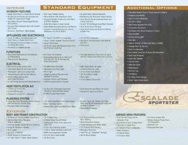 2009 KZ RV Escalade Sportster Brochure page 4