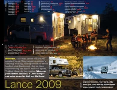 2009 Lance Truck Campers Brochure page 2