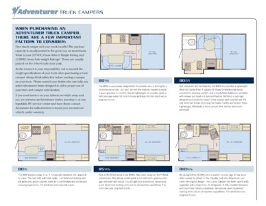 2010 ALP Adventurer Truck Campers Brochure page 12