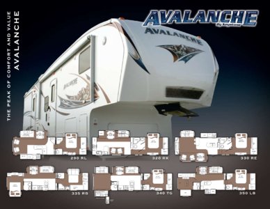 2010 Keystone RV Avalanche Brochure page 1