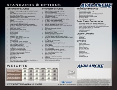 2010 Keystone RV Avalanche Brochure page 2