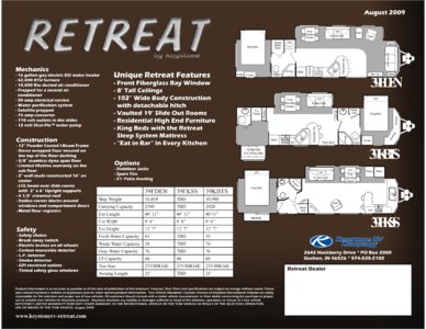 2010 Keystone RV Retreat Brochure page 4