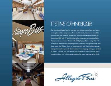 2010 Tiffin Allegro Bus Brochure page 3