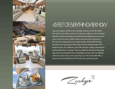 2010 Tiffin Zephyr Brochure page 3