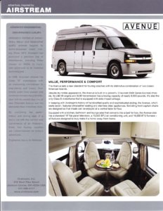 2011 Airstream Avenue Brochure page 1