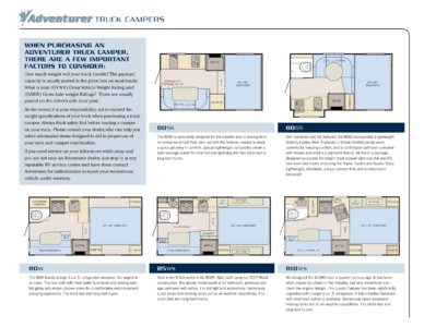 2011 ALP Adventurer Truck Campers Brochure page 12