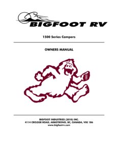 2011 Bigfoot 1500 Series Campers Owner's Manual page 1