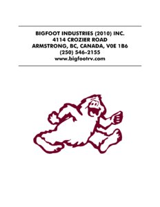 2011 Bigfoot 1500 Series Campers Owner's Manual page 2