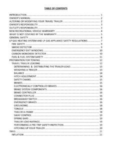 2011 Bigfoot 2500 Series Travel Trailers Owner's Manual page 3