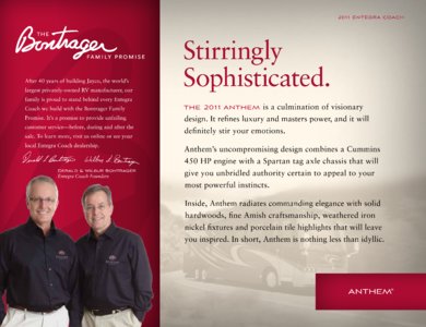 2011 Entegra Coach Anthem Brochure page 2