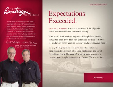 2011 Entegra Coach Aspire Brochure page 2