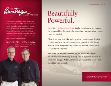 2011 Entegra Coach Cornerstone Brochure page 2