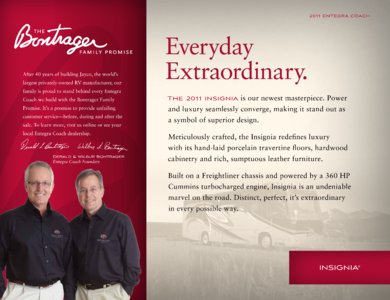 2011 Entegra Coach Insignia Brochure page 2