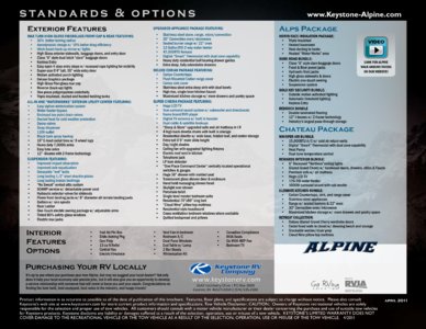 2011 Keystone RV Alpine Brochure page 12
