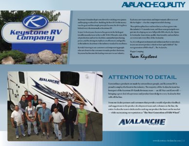 2011 Keystone RV Avalanche Brochure page 11
