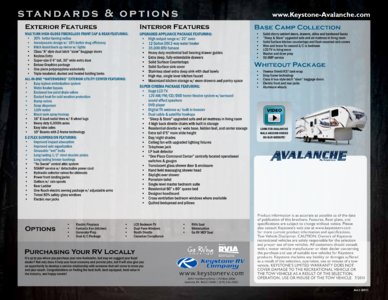 2011 Keystone RV Avalanche Brochure page 12