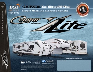 2011 Keystone RV Cougar X-Lite Eastern Edition Brochure page 1