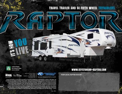 2011 Keystone RV Raptor Brochure page 16