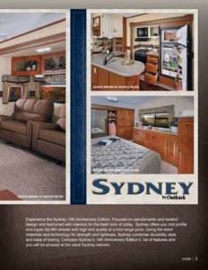 2011 Keystone RV Sydney Brochure page 3