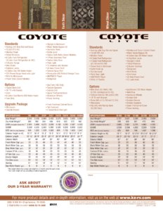 2011 KZ RV Coyote Brochure page 4