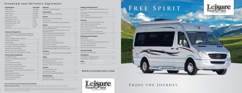 2011 Leisure Travel Vans Free Spirit Brochure page 1