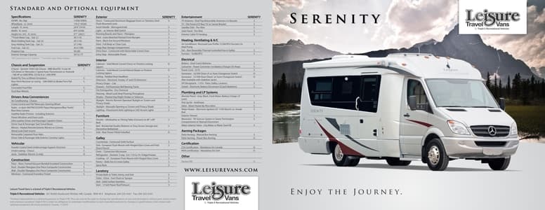 2011 Leisure Travel Vans Serenity Brochure page 1