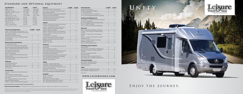 2011 Leisure Travel Vans Unity Brochure page 1