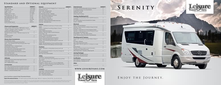 2011 Triple E RV Serenity Brochure page 1