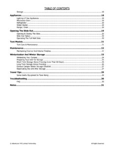 2012 ALP Adventurer Eagle Cap Truck Campers Owner's Manual page 3