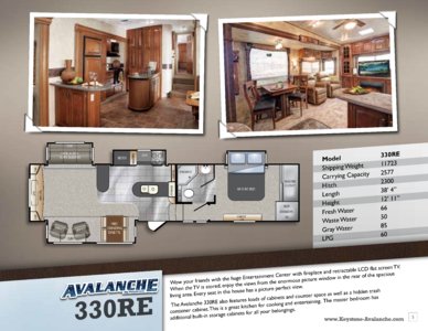 2012 Keystone RV Avalanche Brochure page 5