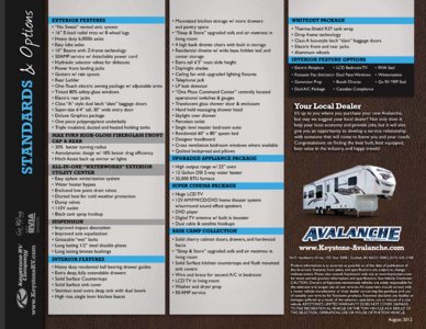 2012 Keystone RV Avalanche Brochure page 12